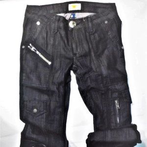 Antik Denim Black Embellished Carpenter Jeans